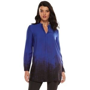 Elie Tahari | Ombre Georgette Tunic in Blue and Black Size S Small